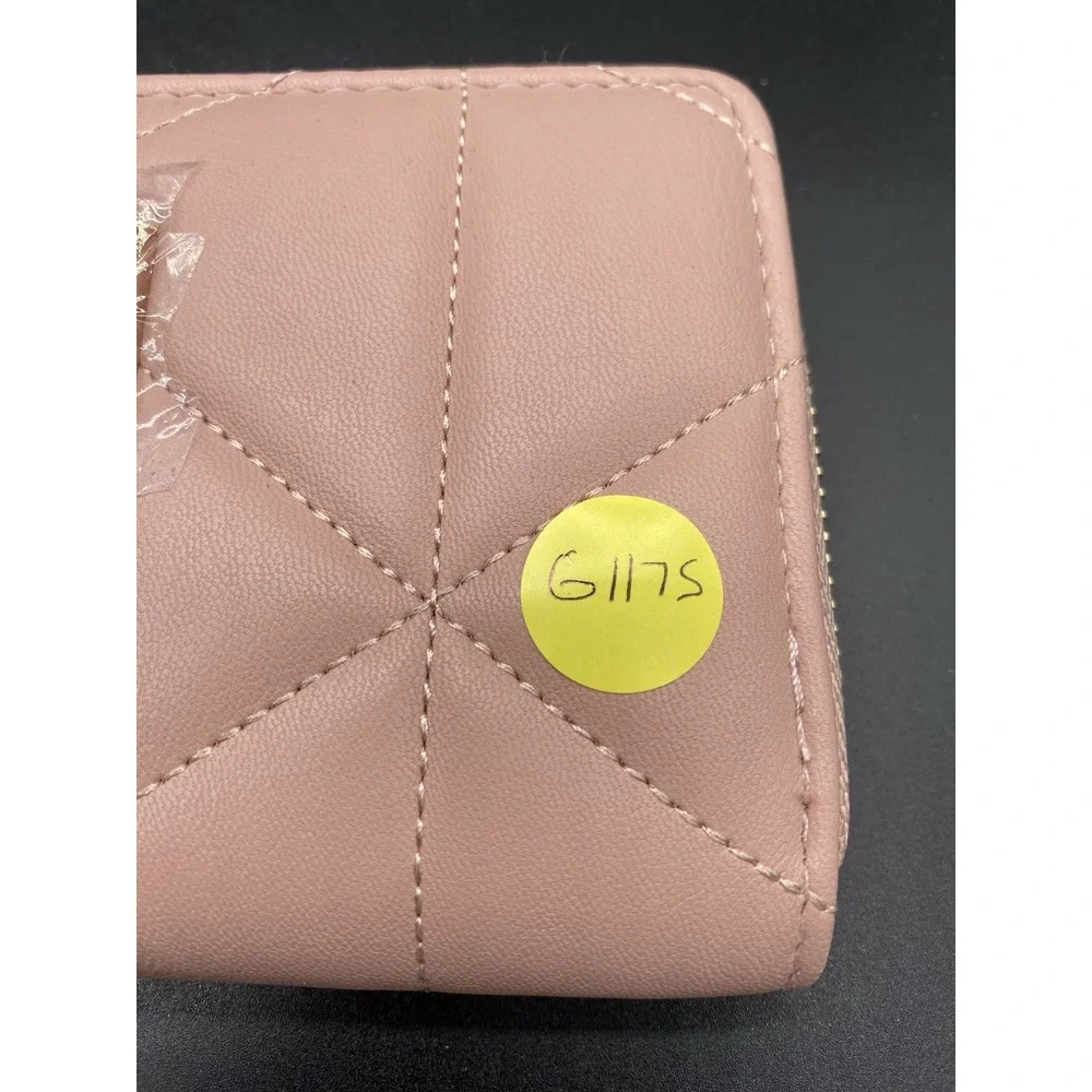 NWT Bebe Zaza Zip Around Wallet Blush‎ Wristlet Rhinestones